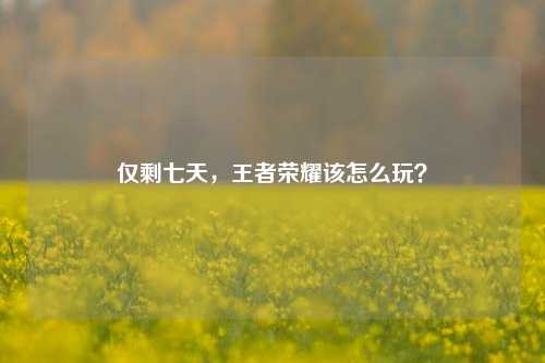仅剩七天，王者荣耀该怎么玩？