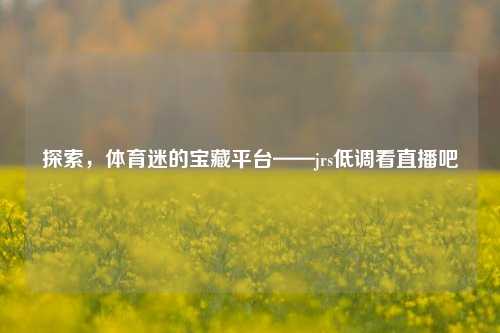探索,体育迷的宝藏平台——jrs低调看直播吧