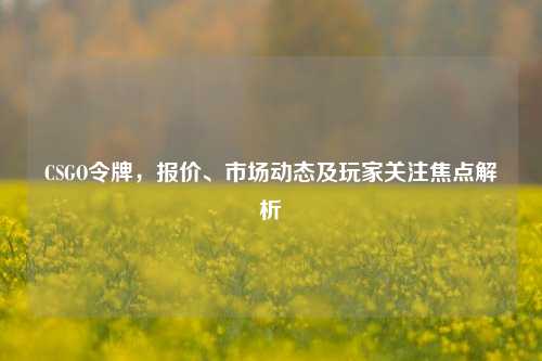 CSGO令牌，报价、市场动态及玩家关注焦点解析