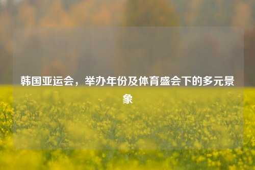 韩国亚运会,举办年份及体育盛会下的多元景象