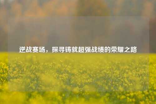逆战赛场,探寻铸就超强战绩的荣耀之路