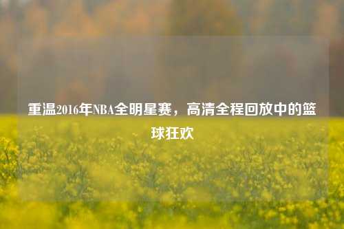重温2016年NBA全明星赛,高清全程回放中的篮球狂欢