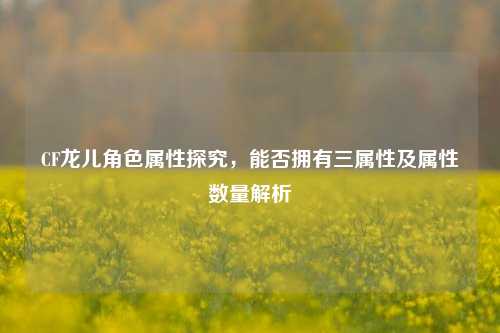 CF龙儿角色属性探究,能否拥有三属性及属性数量解析