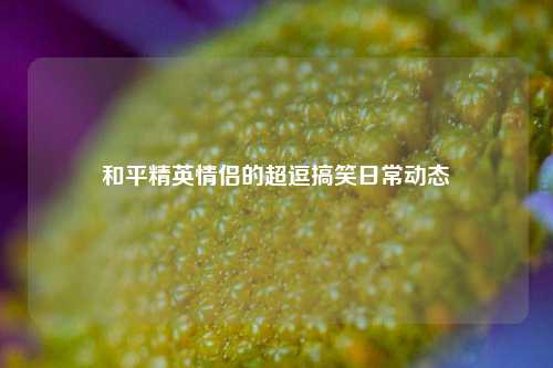 和平精英情侣的超逗搞笑日常动态