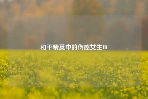 和平精英中的伤感女生ID