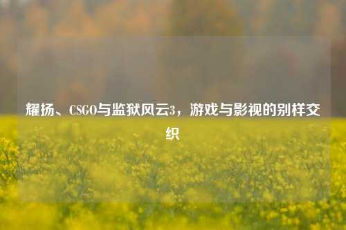 耀扬、CSGO与监狱风云3，游戏与影视的别样交织