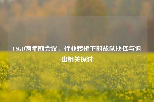 CSGO两年前会议，行业转折下的战队抉择与退出相关探讨