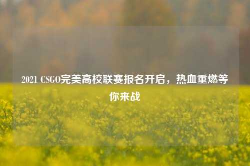 2021 CSGO完美高校联赛报名开启,热血重燃等你来战