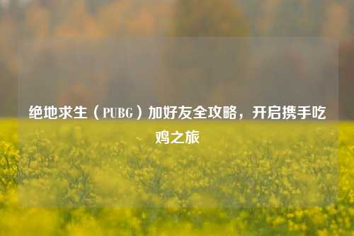 绝地求生（PUBG）加好友全攻略，开启携手吃鸡之旅