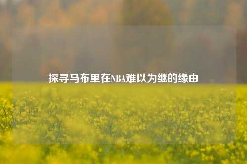 探寻马布里在NBA难以为继的缘由