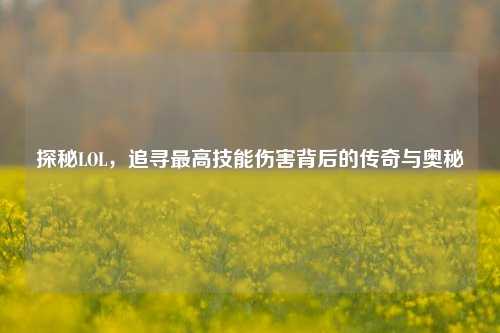 探秘LOL,追寻最高技能伤害背后的传奇与奥秘