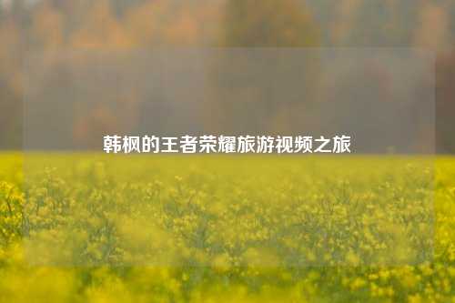 韩枫的王者荣耀旅游视频之旅