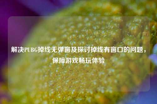 解决PUBG掉线无弹窗及探讨掉线有窗口的问题，保障游戏畅玩体验