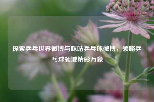 探索乒乓世界微博与咪咕乒乓球微博,领略乒乓球领域精彩万象