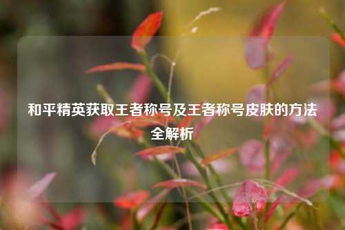 和平精英获取王者称号及王者称号皮肤的方法全解析