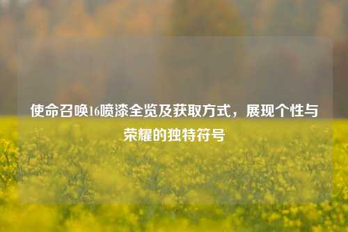 使命召唤16喷漆全览及获取方式，展现个性与荣耀的独特符号