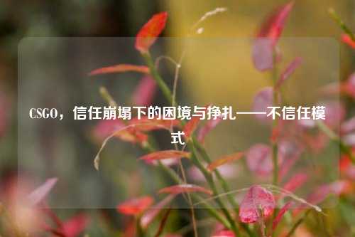CSGO，信任崩塌下的困境与挣扎——不信任模式