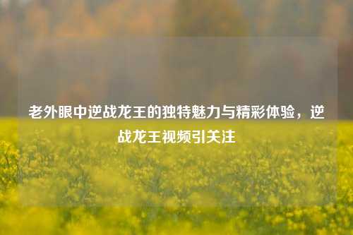 老外眼中逆战龙王的独特魅力与精彩体验，逆战龙王视频引关注