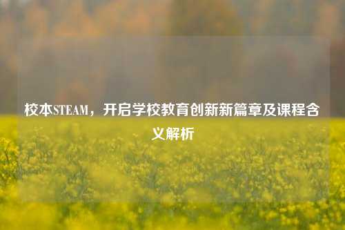 校本STEAM,开启学校教育创新新篇章及课程含义解析