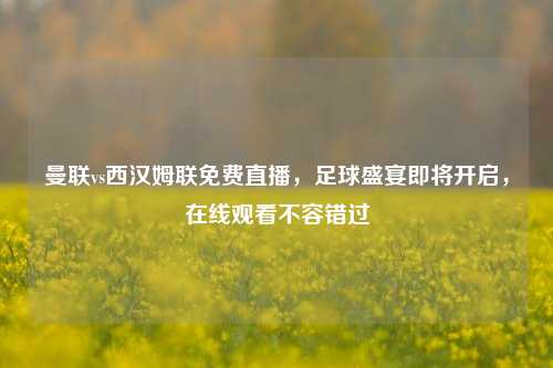 曼联vs西汉姆联免费直播，足球盛宴即将开启，在线观看不容错过