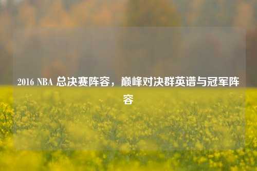 2016 NBA 总决赛阵容，巅峰对决群英谱与冠军阵容