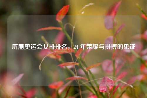 历届奥运会女排排名，24 年荣耀与拼搏的见证