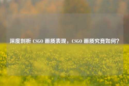 深度剖析 CSGO 画质表现，CSGO 画质究竟如何？