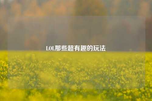 LOL那些超有趣的玩法