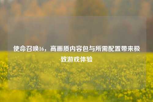 使命召唤16,高画质内容包与所需配置带来极致游戏体验