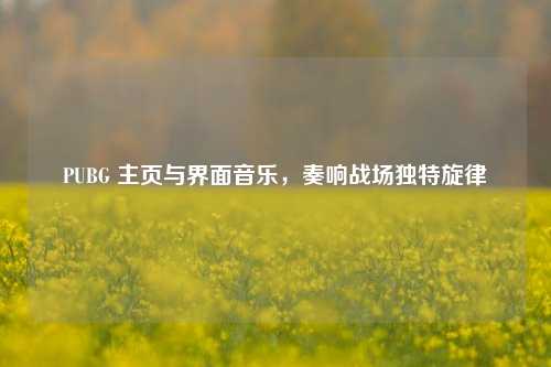 PUBG 主页与界面音乐,奏响战场独特旋律