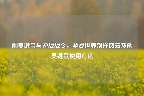 幽灵键鼠与逆战战令,游戏世界别样风云及幽灵键鼠使用方法