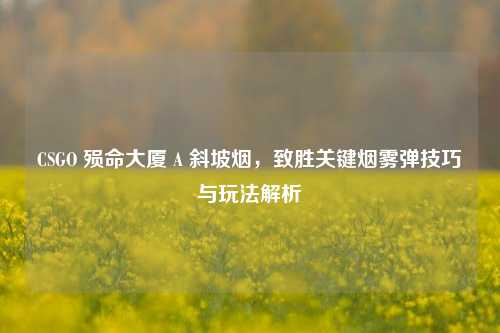 CSGO 殒命大厦 A 斜坡烟,致胜关键烟雾弹技巧与玩法解析