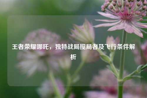 王者荣耀哪吒，独特战局搅局者及飞行条件解析
