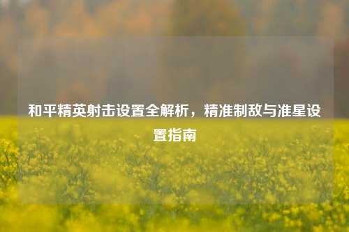 和平精英射击设置全解析，精准制敌与准星设置指南