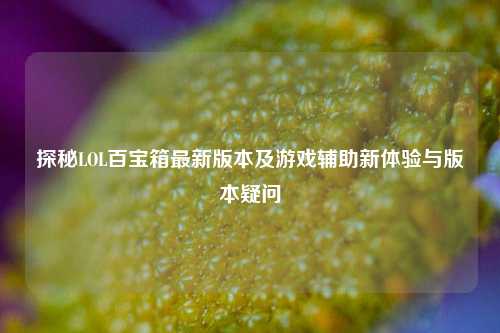 探秘LOL百宝箱最新版本及游戏辅助新体验与版本疑问