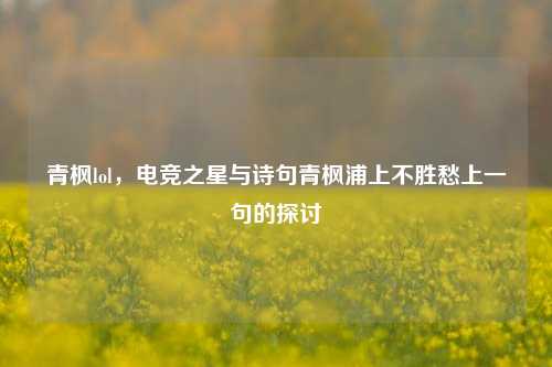 青枫lol，电竞之星与诗句青枫浦上不胜愁上一句的探讨