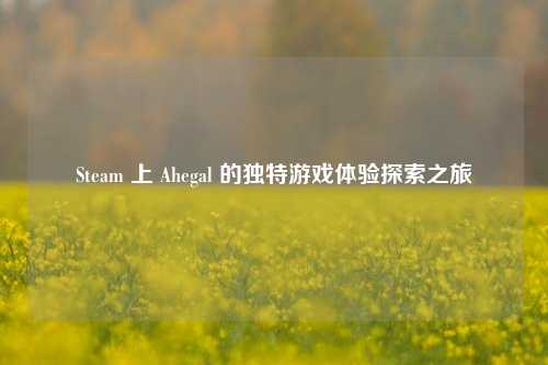 Steam 上 Ahegal 的独特游戏体验探索之旅