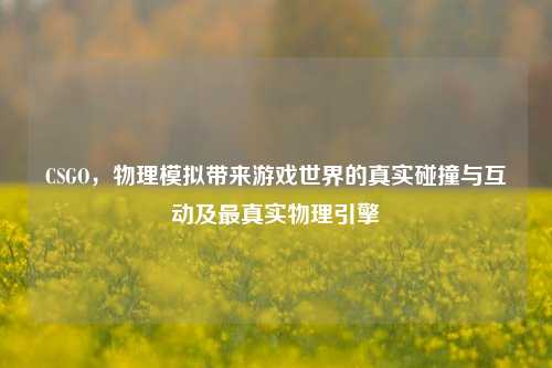 CSGO，物理模拟带来游戏世界的真实碰撞与互动及最真实物理引擎