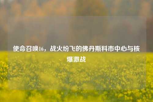 使命召唤16,战火纷飞的佛丹斯科市中心与核爆激战