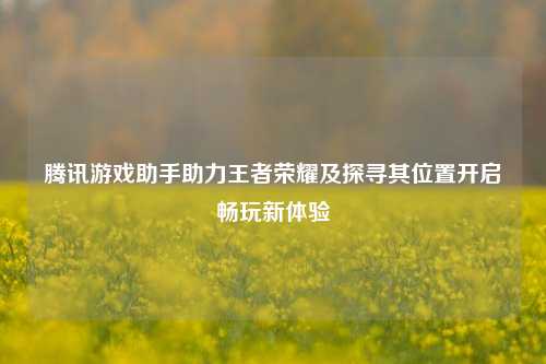 腾讯游戏助手助力王者荣耀及探寻其位置开启畅玩新体验