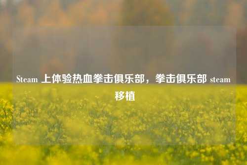 Steam 上体验热血拳击俱乐部，拳击俱乐部 steam 移植