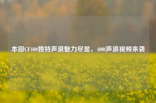 本田CF400独特声浪魅力尽显,400f声浪视频来袭