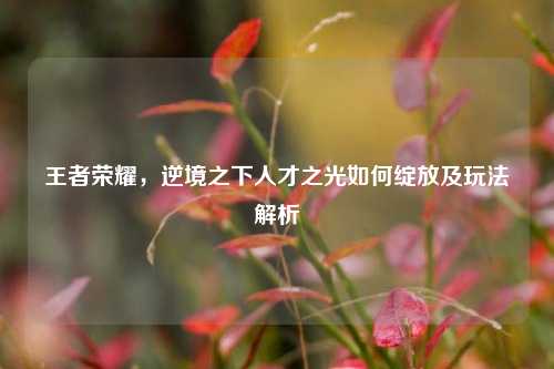 王者荣耀，逆境之下人才之光如何绽放及玩法解析