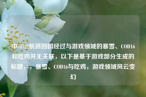 中ca722航班回国经过与游戏领域的暴雪、COD16和吃鸡并无关联，以下是基于游戏部分生成的标题，，暴雪、COD16与吃鸡，游戏领域风云变幻