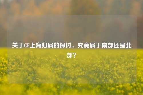 关于CF上海归属的探讨，究竟属于南部还是北部？
