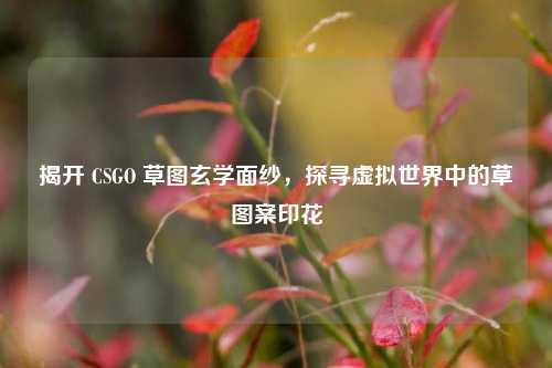 揭开 CSGO 草图玄学面纱，探寻虚拟世界中的草图案印花