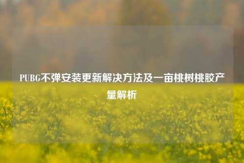 PUBG不弹安装更新解决方法及一亩桃树桃胶产量解析