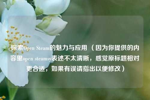 探索Open Steam的魅力与应用 （因为你提供的内容里open steamsy表述不太清晰，感觉原标题相对更合适，如果有误请指出以便修改）