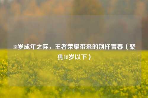 18岁成年之际,王者荣耀带来的别样青春(聚焦18岁以下)