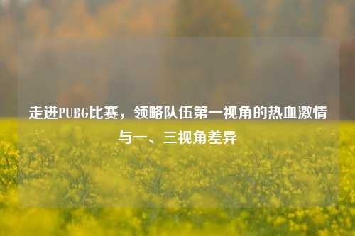 走进PUBG比赛，领略队伍第一视角的热血激情与一、三视角差异